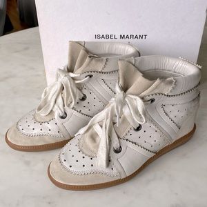Isabel Marant suede and leather wedge sneakers